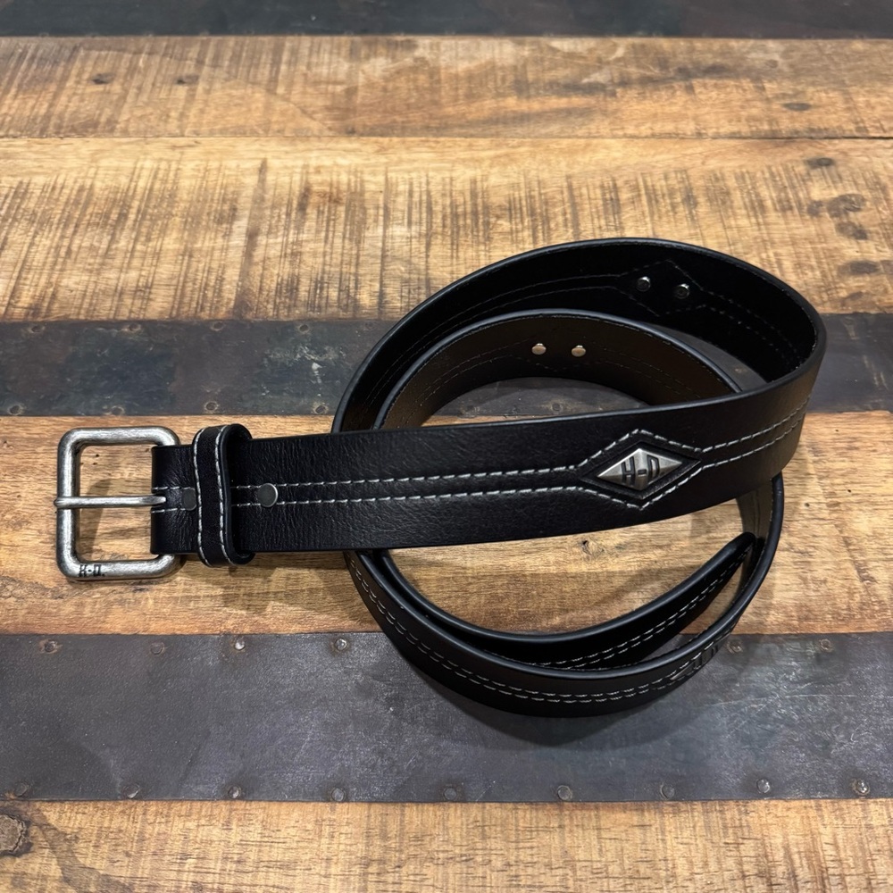 Harley Davidson Cowhide Leather Studded Belt Size 40 “Lane Steeler” 2013